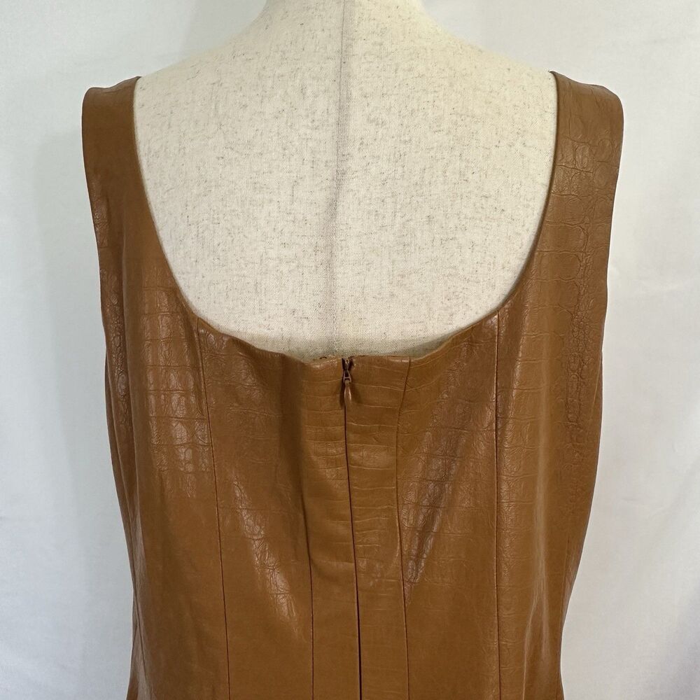 Anthropologie Avec Les Filles Faux Vegan Leather Midi Dress 1X Plus - Picture 8 of 10